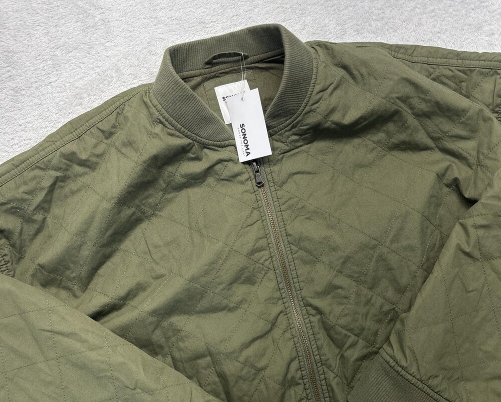 Sonoma Quilted Bomber Jacket Women’s 2XL Olive Green NWT $74